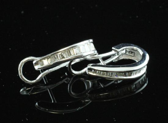 A pair of 18ct white gold and baguette 170bd9