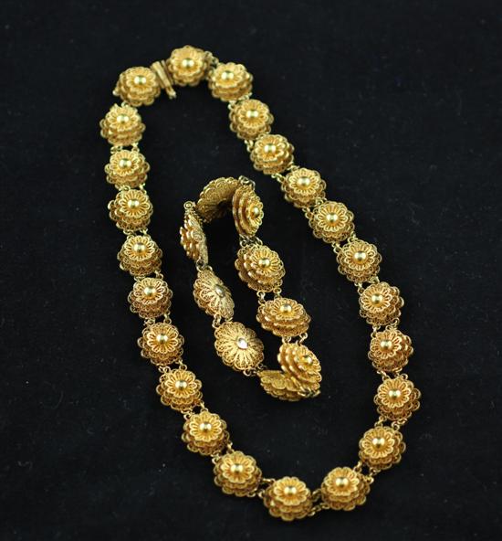 An Indian gold filigree work necklace 170be7