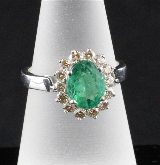An 18ct white gold emerald and 170bf8
