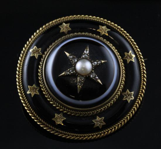 A Victorian black enamelled gold 170c00