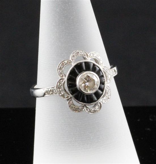 An 18ct white gold diamond and