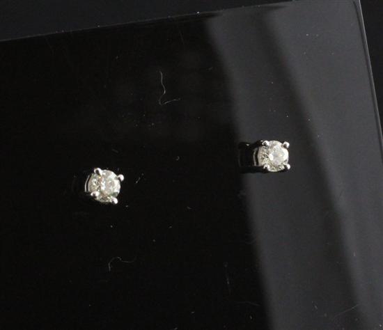 A pair of 18ct white gold diamond