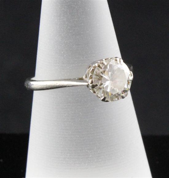 An 18ct white gold solitaire diamond