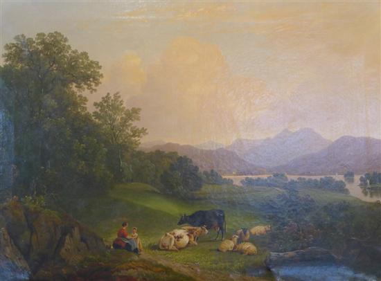 J.F 1847 pair of oils on canvas
