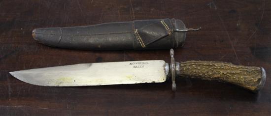 An Indian Bowie hunting knife by