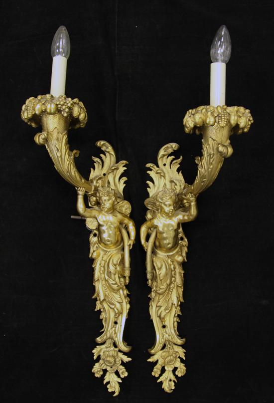 A pair of Louis XV style ormolu