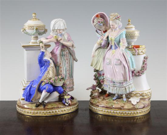 A pair of Meissen porcelain groups