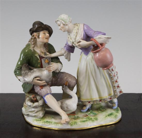 A Meissen group The Geese Dealer  170d7b