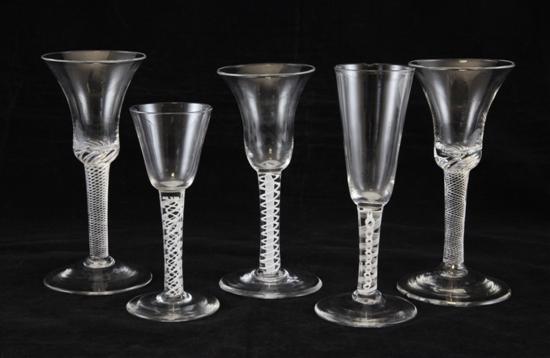 Five 18th century drinking glasses 170d81