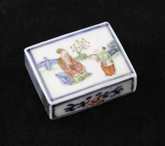 A Chinese famille rose rectangular