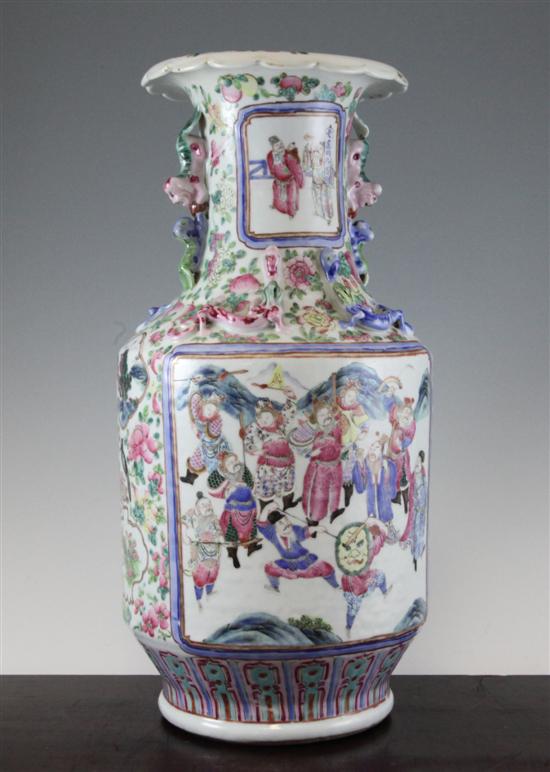 A Chinese famille rose baluster