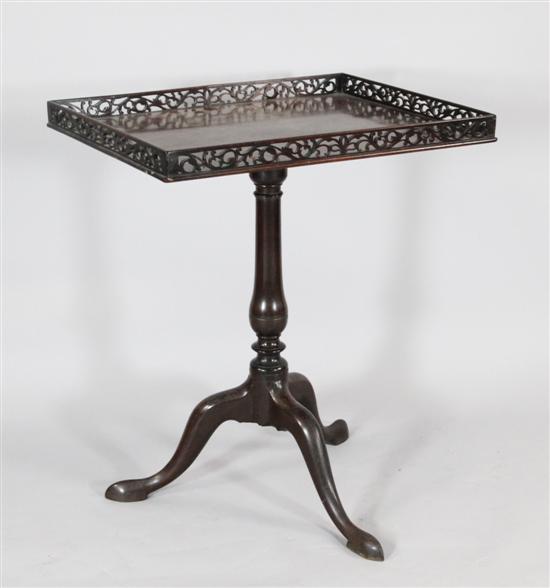 A George II mahogany tripod table