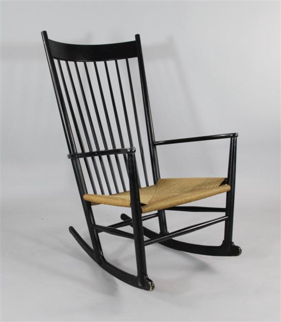 A Hans Wegner ebonised rocking