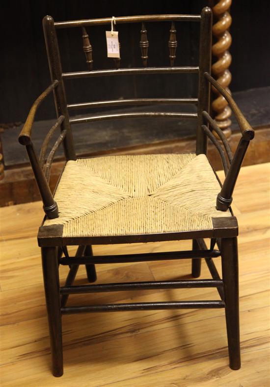 An ebonised ash Sussex chair probably 170e51