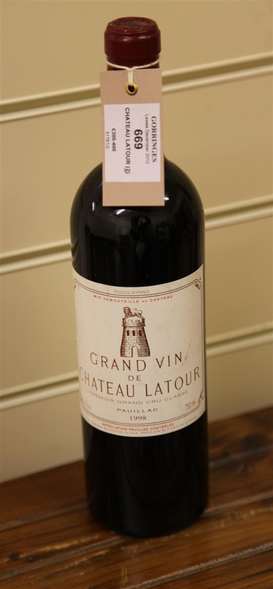 Two bottles of Chateau Latour 1998