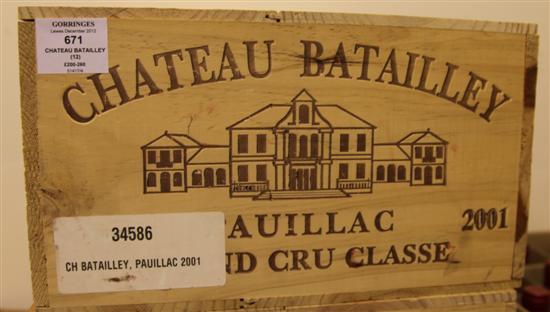 A case of twelve Chateau Batailley