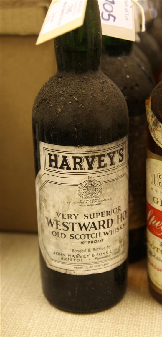 Four bottles of Harvey's of Bristol