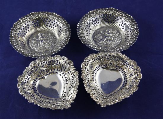 A pair of Edwardian pierced repousse 170ebb