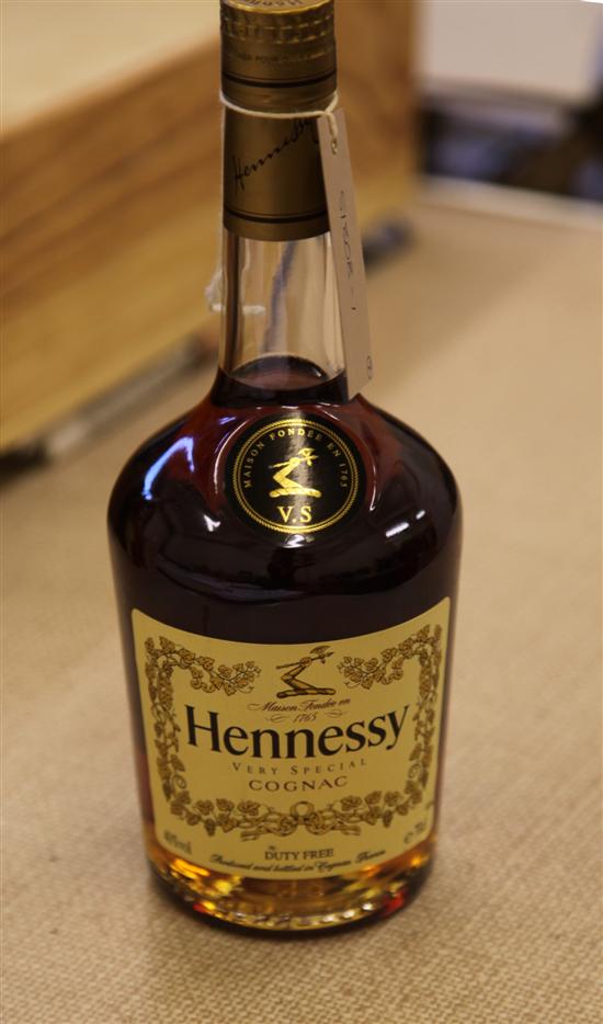 Various mostly Hennessy cognacs