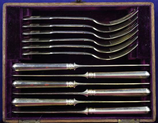 A cased set of six pairs of 19th