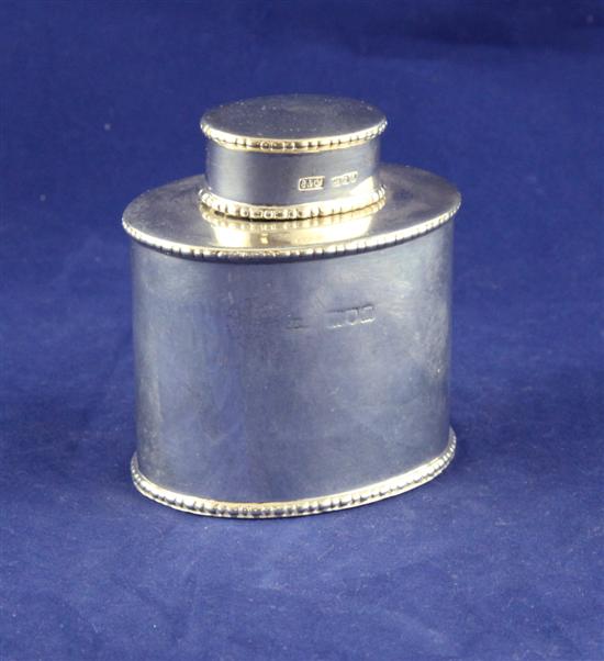 A George V silver oval tea caddy 170f02