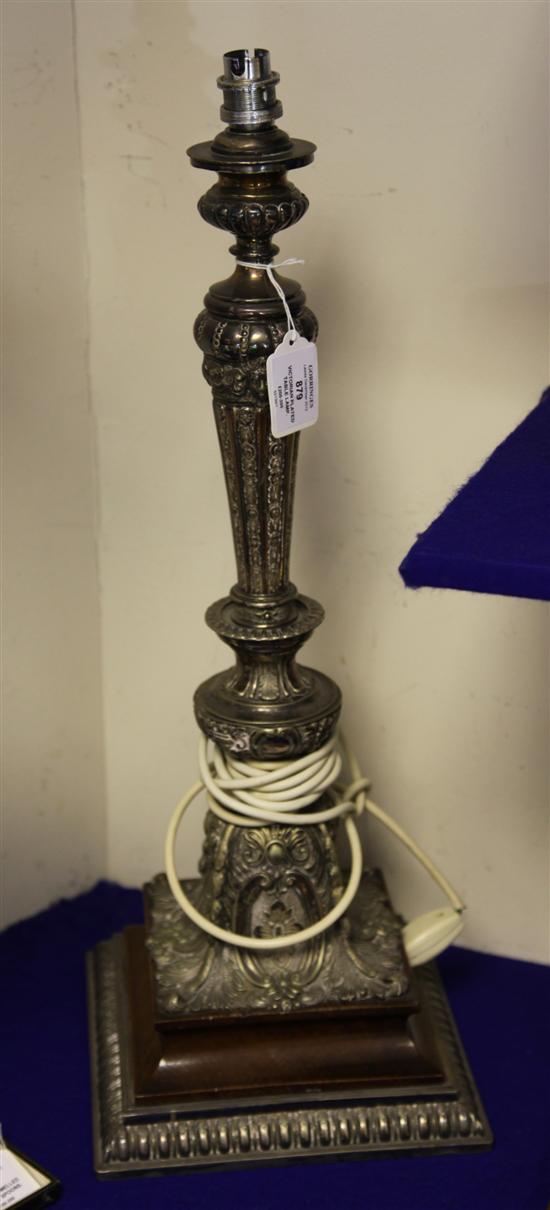 An ornate Victorian silver plated table