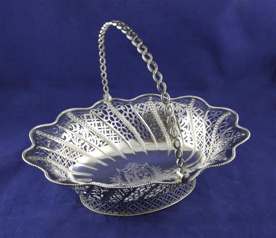 A George III silver oval cake basket