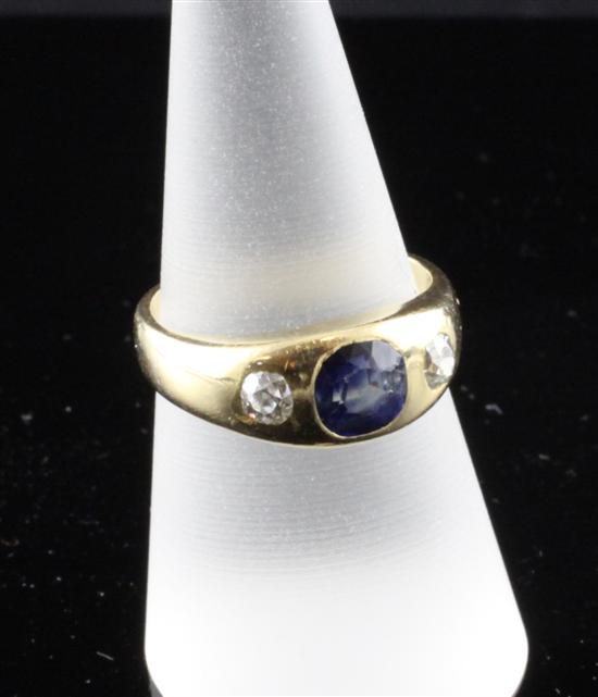 An 18ct gold sapphire and diamond