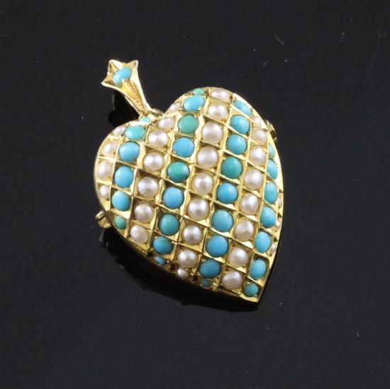 An 18ct gold split pearl and turquoise 170f9d