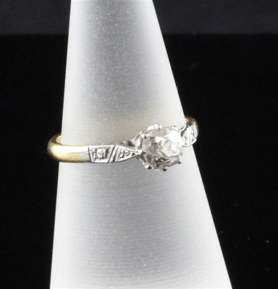An 18ct gold and platinum solitaire