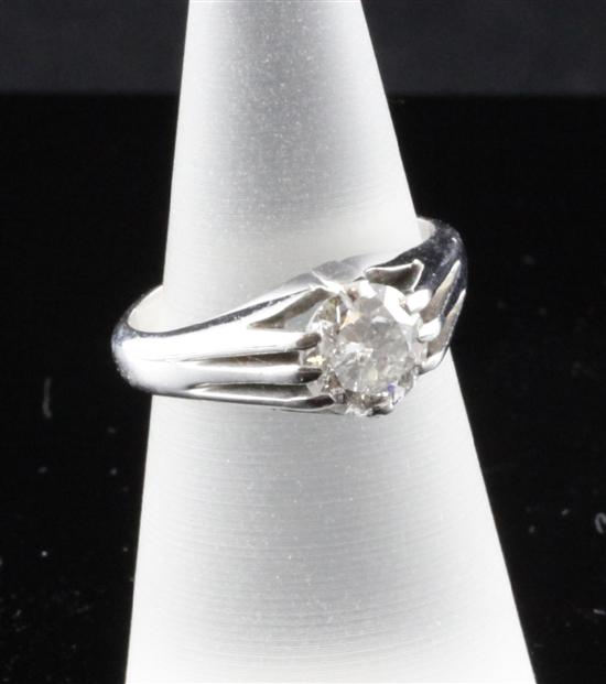 An 18ct gold claw set solitaire