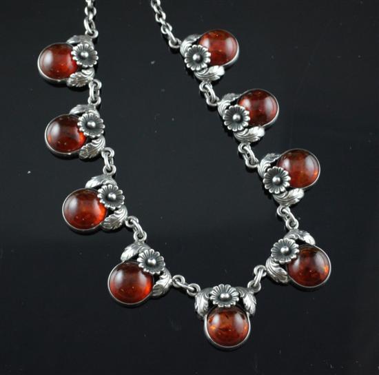 A Danish silver and amber necklace 170fcd