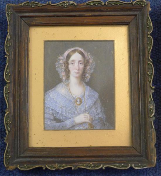 Victorian School two oils on ivory 170ffd