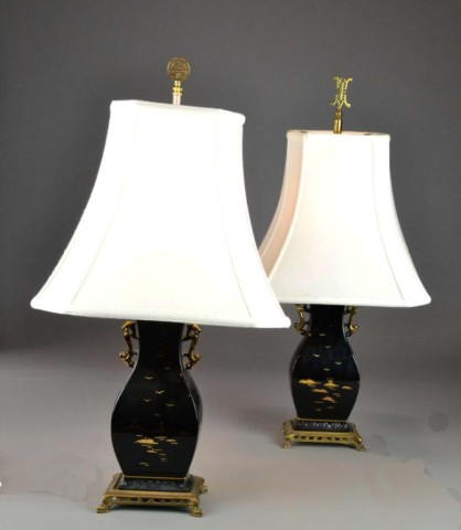 Pr. Of Japanese Porcelain Table LampsBoth