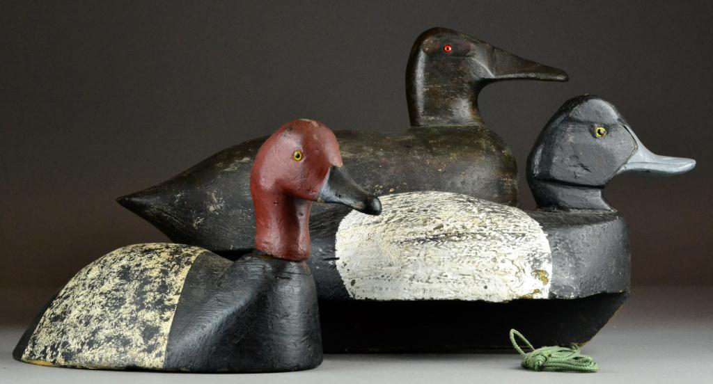 (3) American Carved & Painted Duck DecoysAll