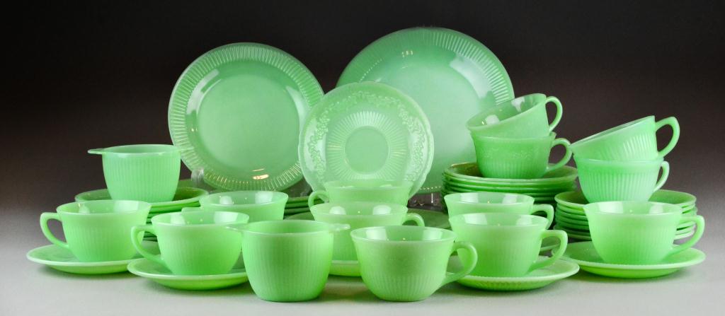  55 Pcs Jadeite GlassTo include 1710ea