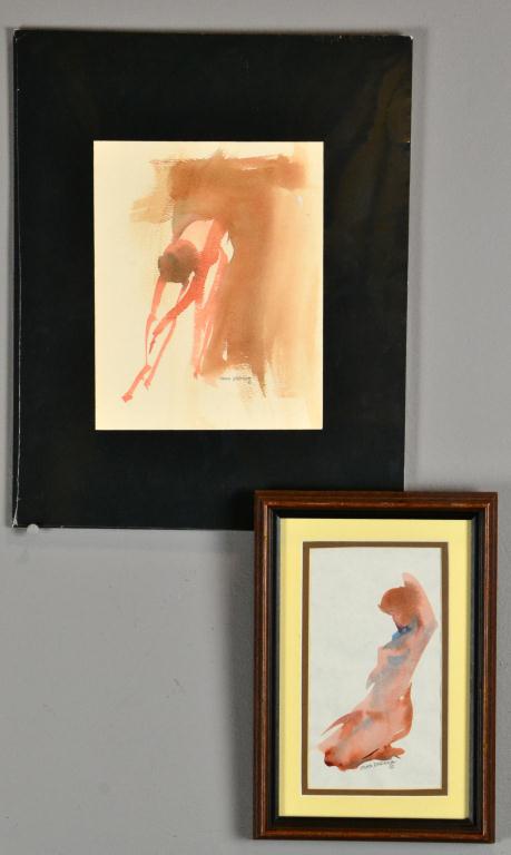 (2) Nude Watercolor Sketches by