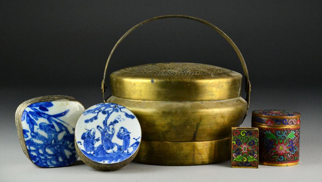  4 Chinese Brass Censer Cloisonne 17115f