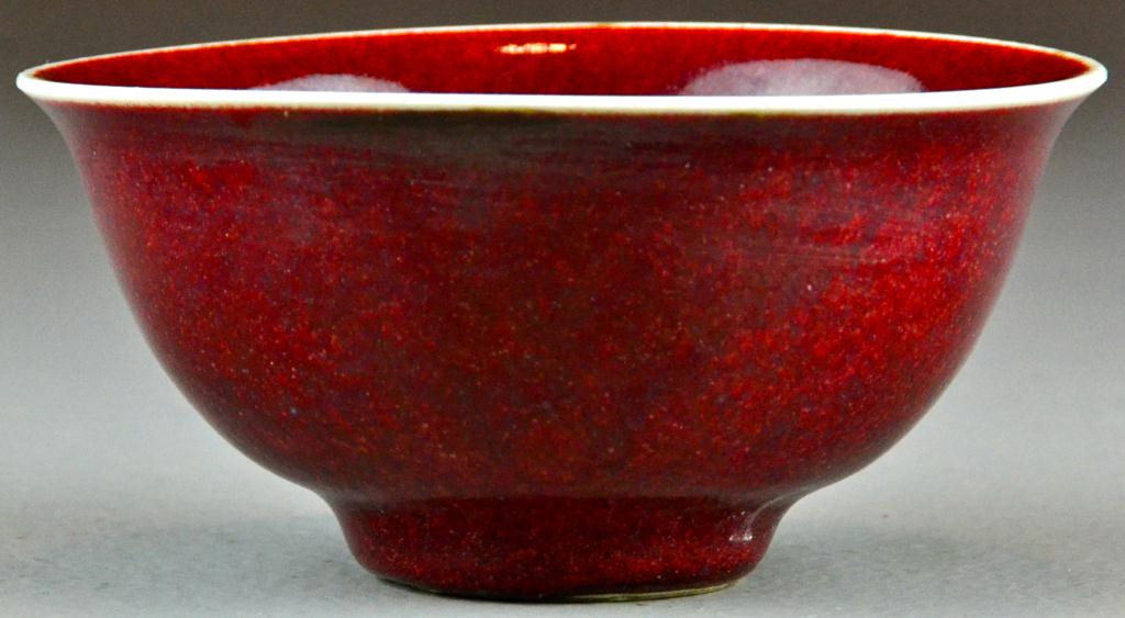 Chinese Oxblood Porcelain BowlWhite 171160