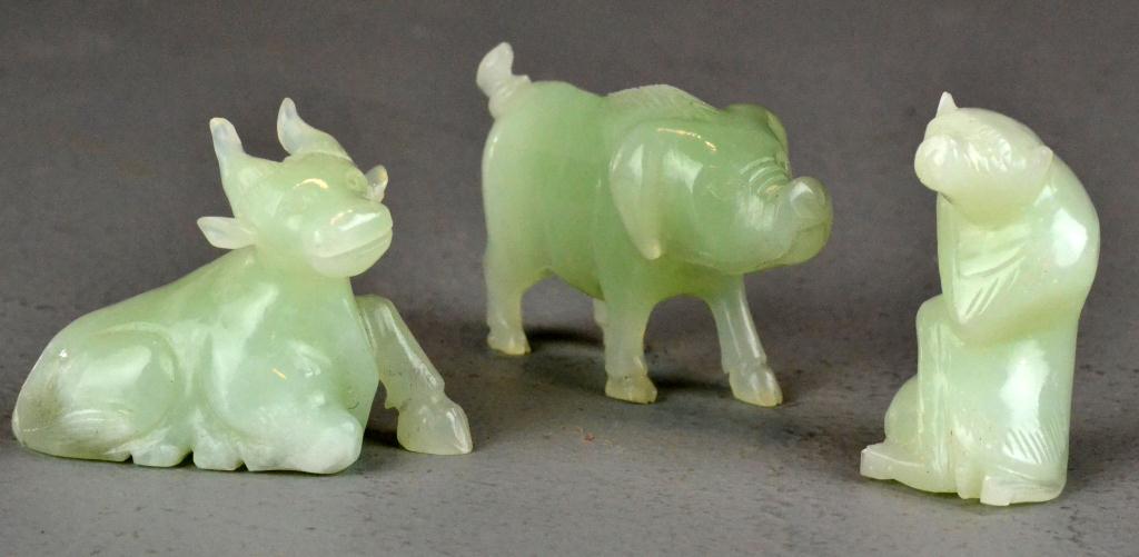 (3) Carved Jade Animal FiguresConsisting