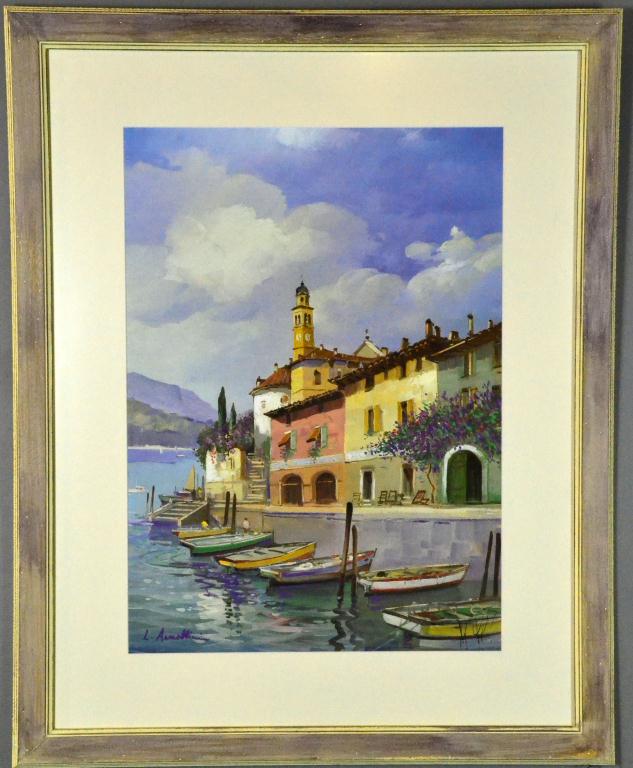 Colorful Print of Italian Village