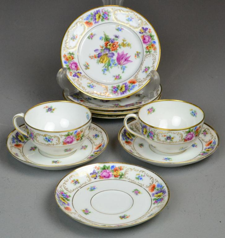 (9) Bavarian Dresden Porcelain Cups