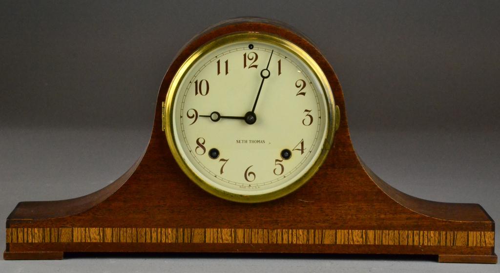 Inlaid Mahogany Seth Thomas Mantle ClockRaised