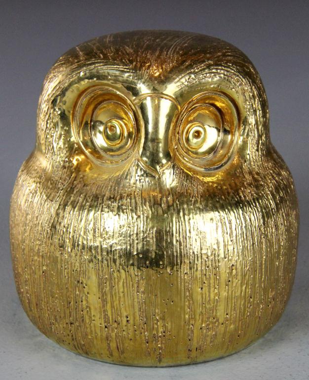 A Fine Italian Porcelain OwlFoil wrapped