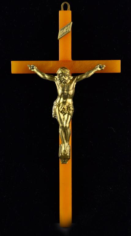 Butterscotch Bakelite CrucifixHaving