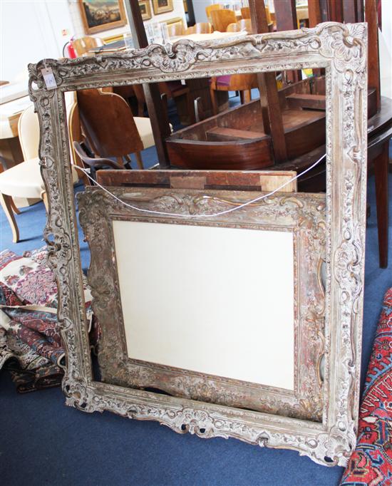 Five silvered and gilt gesso picture