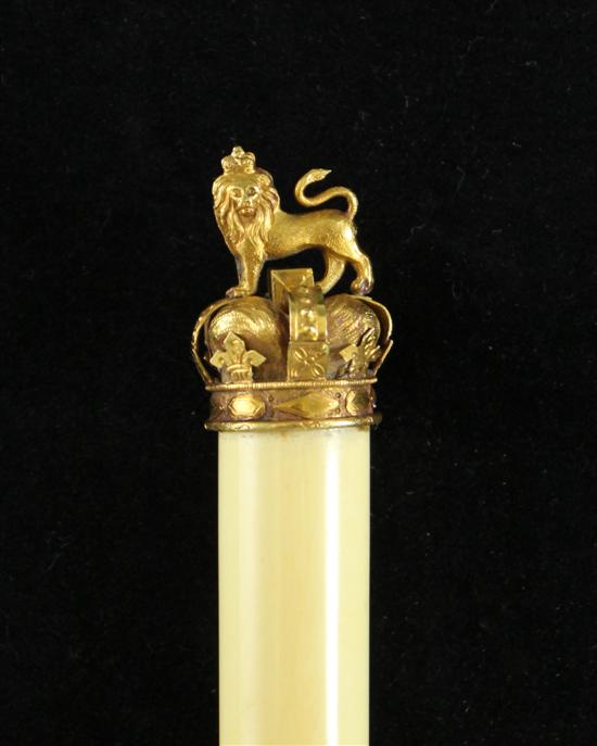A Victorian gold mounted ivory 1711be