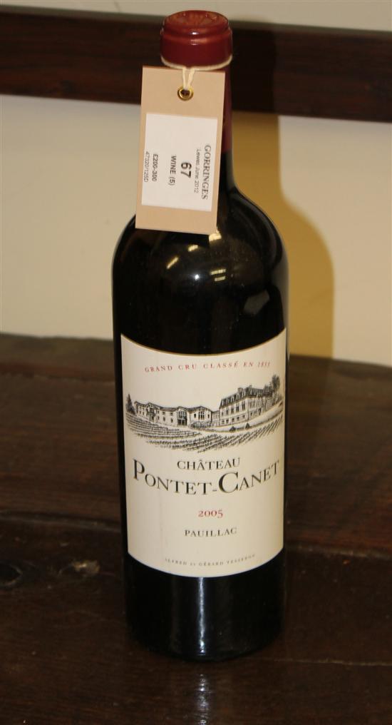 Five bottles of Chateau Pontet-Canet