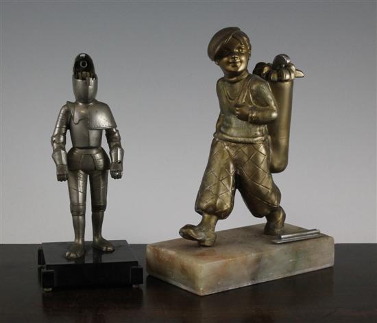 A novelty gilded spelter lighter