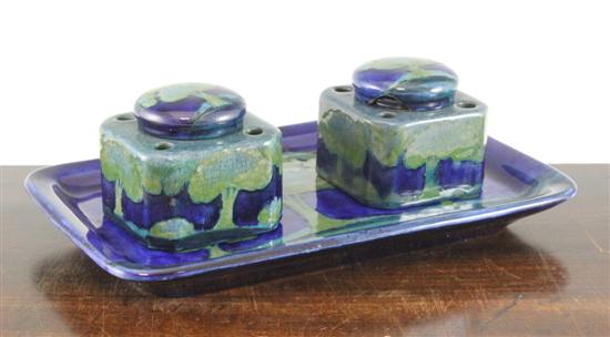 A rare Moorcroft Moonlit Blue inkstand 171234